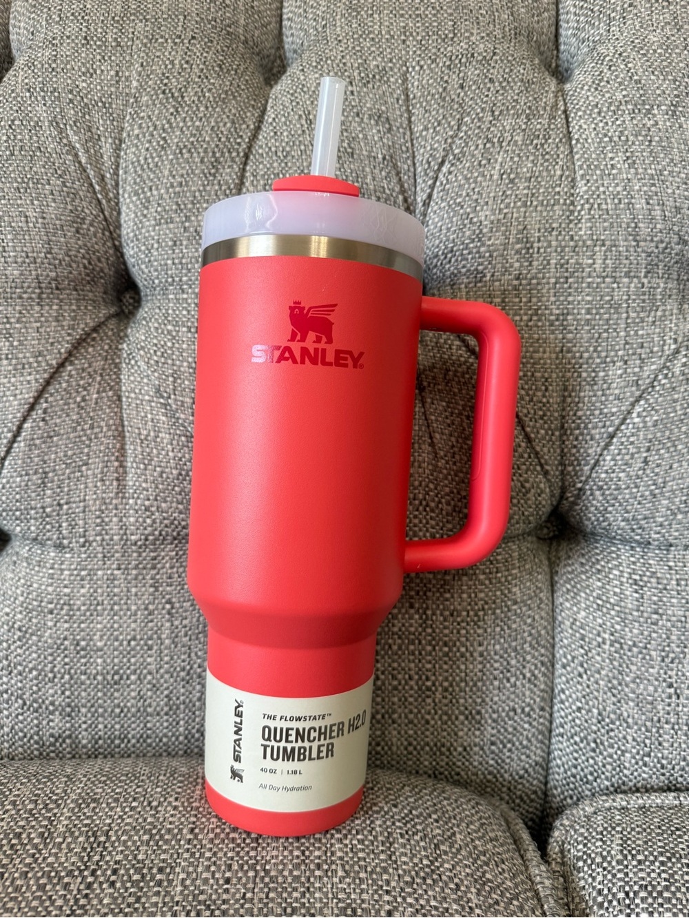 Stanley Red Insulated Quencher Tumbler with Handle and Straw